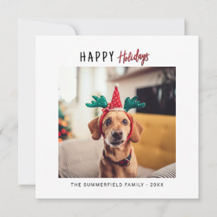 Kerstvakantie Familiehuisdier Foto Kerstkaart
