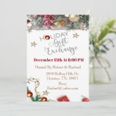 Kerstvakantie Feest Cadeau Uitwisseling Kaart (Staand voorkant)