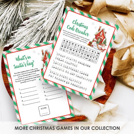 Kerstvakantie Feest Code Breker Spel  Feestdagenkaart