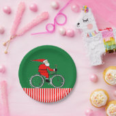 Kerstvakantie feest Fietser Papieren Bordje (Feest)