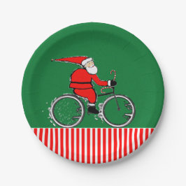 Kerstvakantie feest Fietser Papieren Bordje