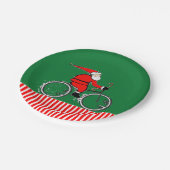 Kerstvakantie feest Fietser Papieren Bordje (Gekanteld)