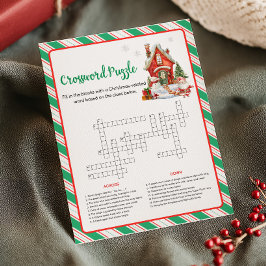 Kerstvakantie Feest Kruiswoordpuzzel Spel Feestdagenkaart