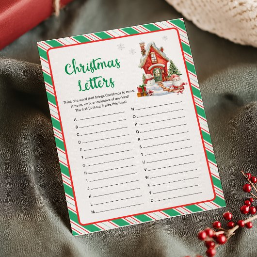 Kerstvakantie Feest Letterspel Feestdagenkaart