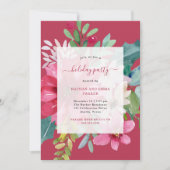 Kerstvakantie feest Levendige Waterverf Bloemen Kaart (Voorkant)