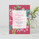 Kerstvakantie feest Levendige Waterverf Bloemen Kaart (Staand voorkant)