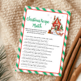 Kerstvakantie Feest Recept Match Game Feestdagenkaart