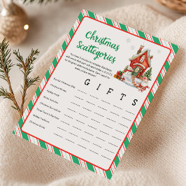 Kerstvakantie Feest Scattegories Spel Feestdagenkaart