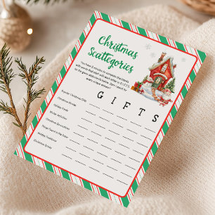 Kerstvakantie Feest Scattegories Spel Feestdagenkaart