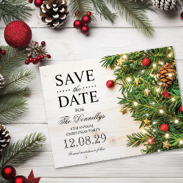 Kerstvakantie Feest Sla de Datum Op Aankondigingskaart