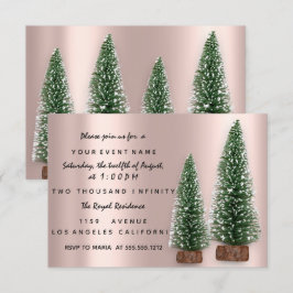 Kerstvakantie Feest Uitnodiging Roze Eetkamer
