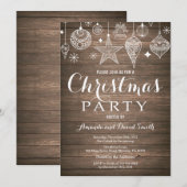 Kerstvakantie Feest Uitnodiging Rustieke Versierin (Voorkant / Achterkant)