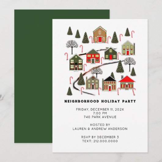 Kerstvakantie Feest Uitnodigingen (Voorkant / Achterkant)
