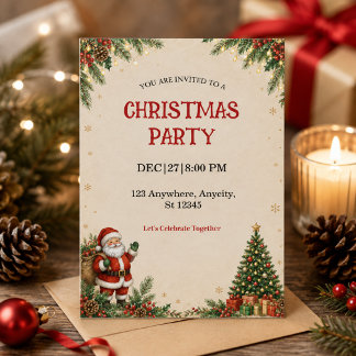 Kerstvakantie Feest Uitnodigingskaart Kaart