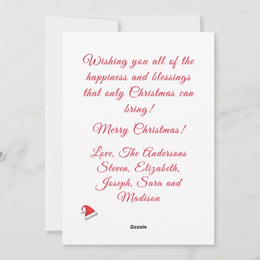 kerstvakantie feestdagenkaart (Achterkant)