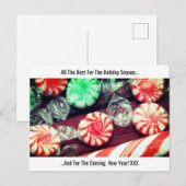 Kerstvakantie feestelijke Candy Cane & harde snoep Feestdagenkaart (Voorkant / Achterkant)