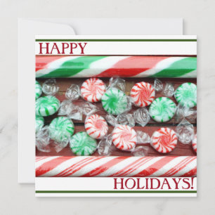 Kerstvakantie feestelijke Candy Cane's & harde sno Feestdagenkaart
