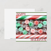 Kerstvakantie feestelijke Candy Canes & harde snoe Feestdagenkaart (Voorkant / Achterkant)