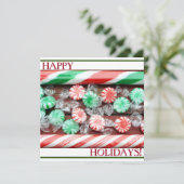 Kerstvakantie feestelijke Candy Canes & harde snoe Feestdagenkaart (Staand voorkant)