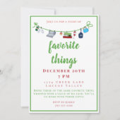 Kerstvakantie feestelijke favoriete dingen kaart (Voorkant)