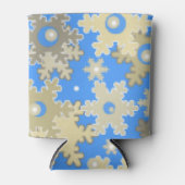 Kerstvakantie feestelijke wintersneeuwvlokken held blikjeskoeler (Voorkant)