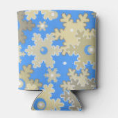 Kerstvakantie feestelijke wintersneeuwvlokken held blikjeskoeler (Achterkant)