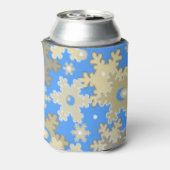 Kerstvakantie feestelijke wintersneeuwvlokken held blikjeskoeler (Blikje Achterkant)