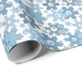 Kerstvakantie feestelijke wintersneeuwvlokken held cadeaupapier (Rol Hoek)