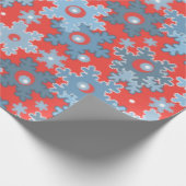 Kerstvakantie feestelijke wintersneeuwvlokken held cadeaupapier (Hoek)