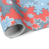 Kerstvakantie feestelijke wintersneeuwvlokken held cadeaupapier (Rol Hoek)
