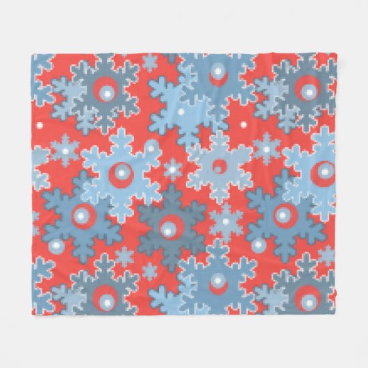 Kerstvakantie feestelijke wintersneeuwvlokken held fleece deken (Voorkant (Horizontaal))