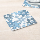 Kerstvakantie feestelijke wintersneeuwvlokken held kartonnen onderzetters (Schuin)