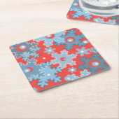 Kerstvakantie feestelijke wintersneeuwvlokken held kartonnen onderzetters (Schuin)