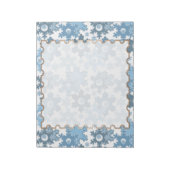 Kerstvakantie feestelijke wintersneeuwvlokken held notitieblok (Linkerzijde)