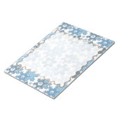 Kerstvakantie feestelijke wintersneeuwvlokken held notitieblok (Schuin)