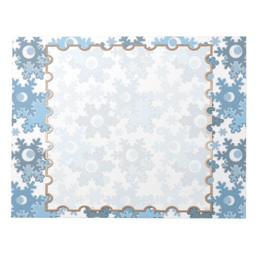 Kerstvakantie feestelijke wintersneeuwvlokken held notitieblok (Voorkant)