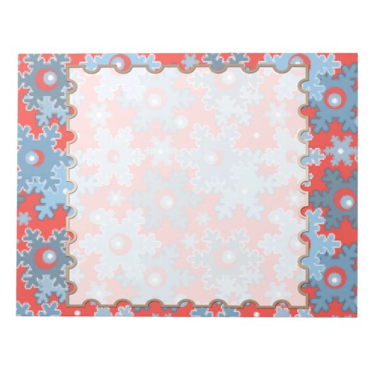 Kerstvakantie feestelijke wintersneeuwvlokken held notitieblok (Voorkant)