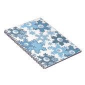 Kerstvakantie feestelijke wintersneeuwvlokken held notitieboek (Rechterzijde)