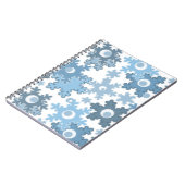 Kerstvakantie feestelijke wintersneeuwvlokken held notitieboek (Linkerzijde)