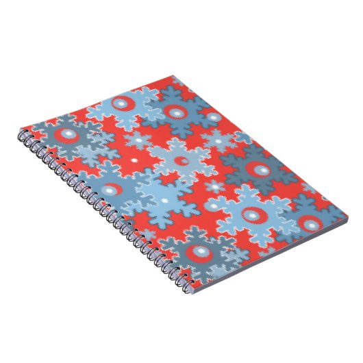 Kerstvakantie feestelijke wintersneeuwvlokken held notitieboek (Rechterzijde)