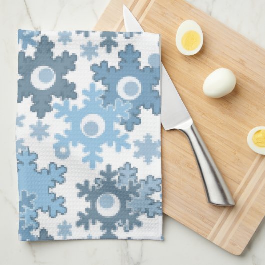 Kerstvakantie feestelijke wintersneeuwvlokken held theedoek (Quarter Fold)