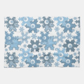 Kerstvakantie feestelijke wintersneeuwvlokken held theedoek (Horizontaal)