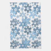 Kerstvakantie feestelijke wintersneeuwvlokken held theedoek (Verticaal)