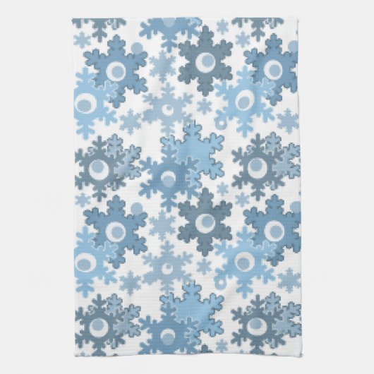 Kerstvakantie feestelijke wintersneeuwvlokken held theedoek (Verticaal)