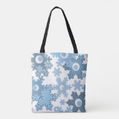Kerstvakantie feestelijke wintersneeuwvlokken held tote bag (Achterkant)
