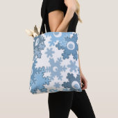 Kerstvakantie feestelijke wintersneeuwvlokken held tote bag (Dichtbij)