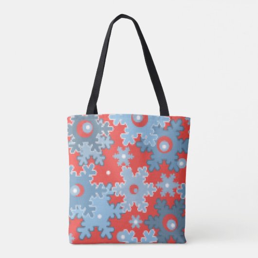 Kerstvakantie feestelijke wintersneeuwvlokken held tote bag (Achterkant)