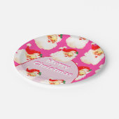 Kerstvakantie feestje Kerstman Roze Papieren Bordje (Gekanteld)