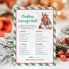 Kerstvakantie Feestje Schatzoekersspel Feestdagenkaart