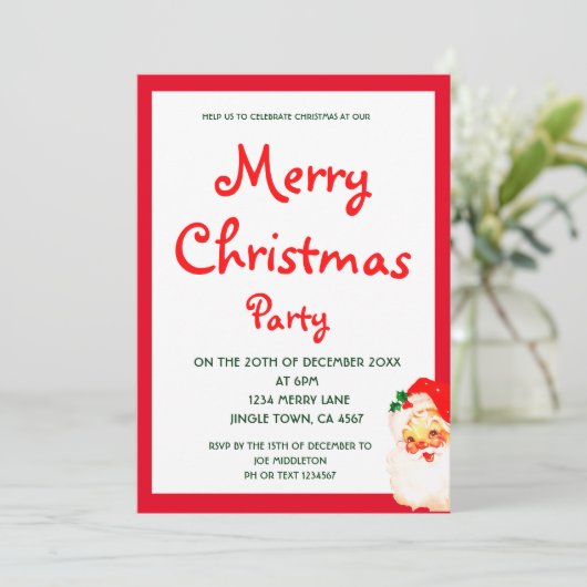 Kerstvakantie feestje Sinterklaas rood Kaart (Staand voorkant)